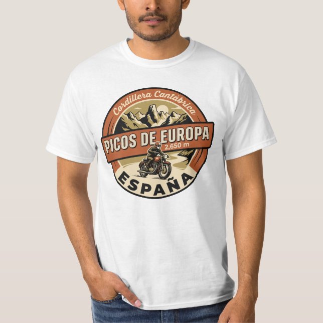 Picos de Europa Spanien Motorrad T-Shirt (Vorderseite)
