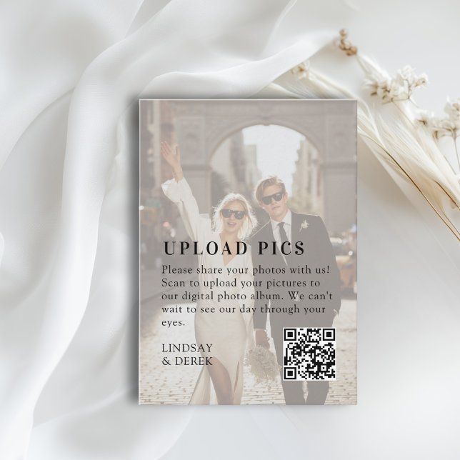 Pics happen! Bold Trending Photo Wedding  Begleitkarte (Pics happen! Bold Trending Photo Wedding Enclosure Card)