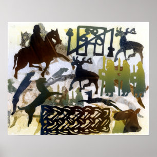 Pictische Symbole und Schnüren Poster