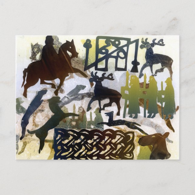 Pictische Symbole und Schnüren Postkarte (Vorderseite)