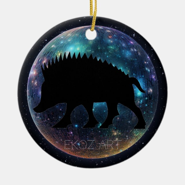 Pictish Boar Space Orb Keramik Ornament (Vorne)