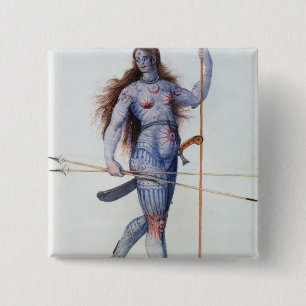 Pictish Frau Button