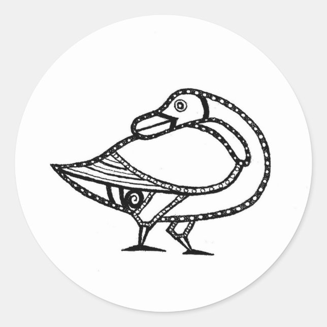 Pictish Goose Runder Aufkleber (Vorderseite)