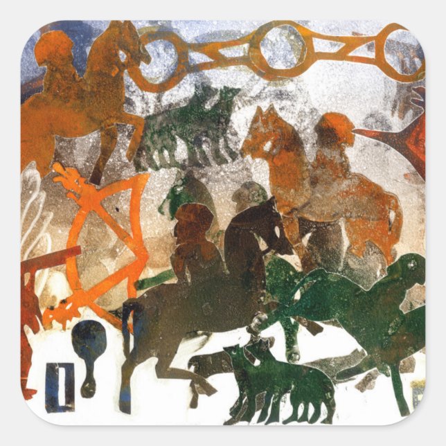 Pictish Heritage Quadratischer Aufkleber (Vorderseite)