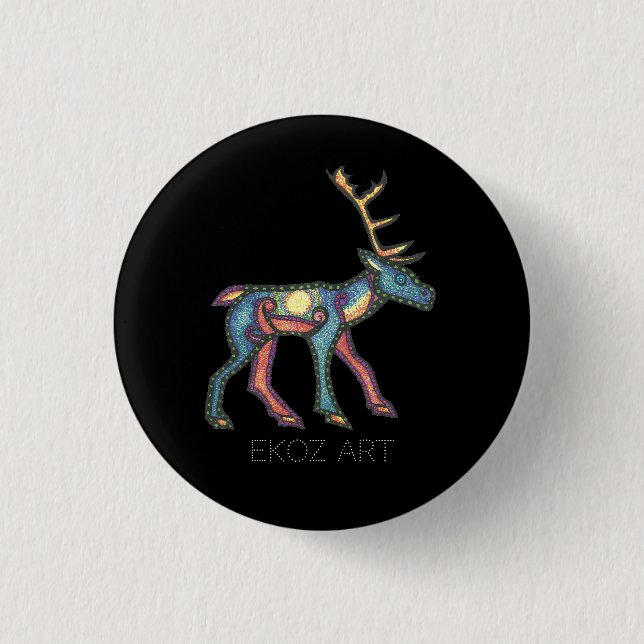 Pictish Stag Sun Button (Vorderseite)