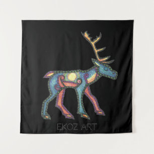 Pictish Stag Sun Wandteppich