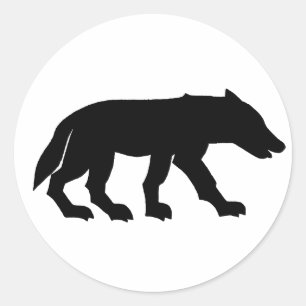 Pictish Wolf Cutout Runder Aufkleber
