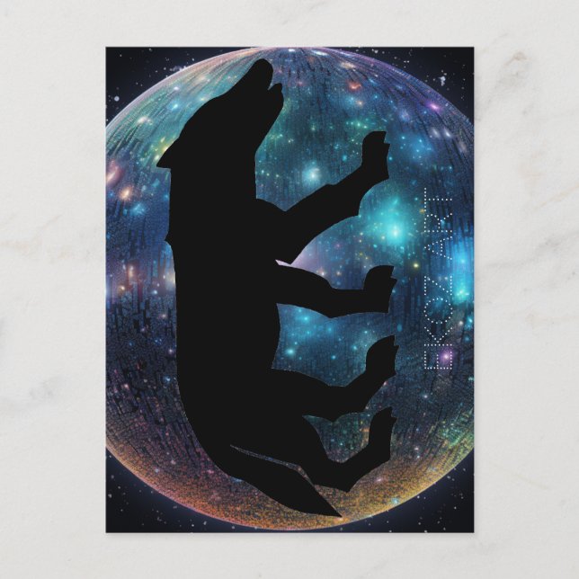 Pictish Wolf Space Orb Postkarte (Vorderseite)