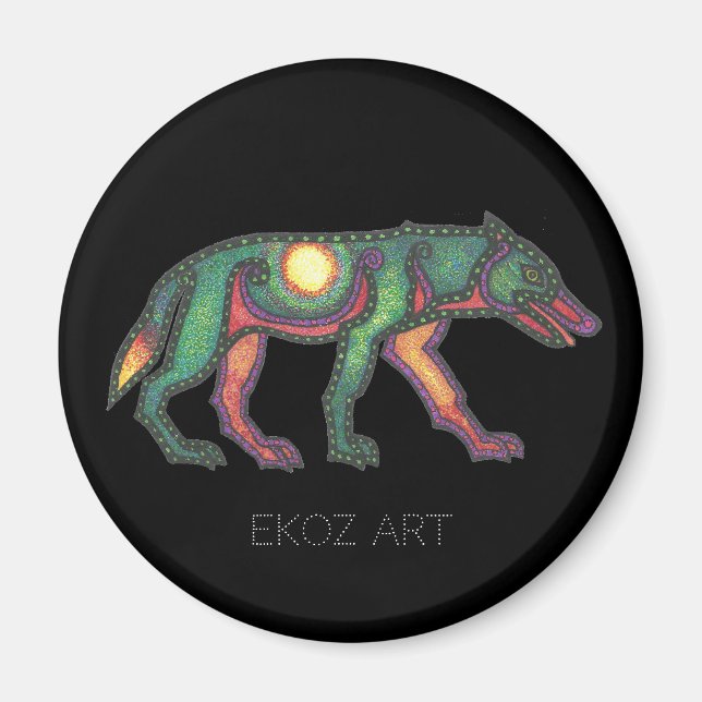 Pictish Wolf Sun Magnet (Vorne)