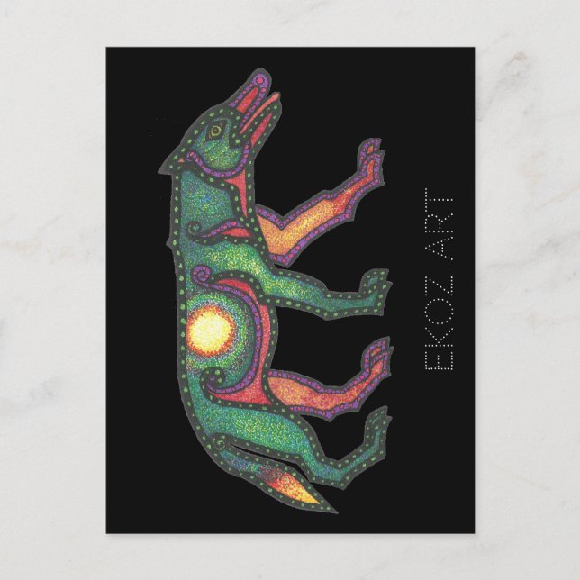 Pictish Wolf Sun Postkarte (Vorderseite)