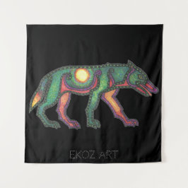 Pictish Wolf Sun Wandteppich