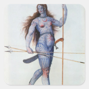 Pictish Woman Quadratischer Aufkleber