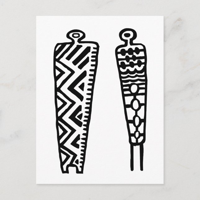 Pictograph Men-BW Postkarte (Vorderseite)