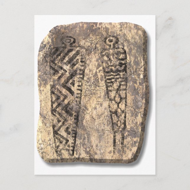 Pictograph men-stone postkarte (Vorderseite)