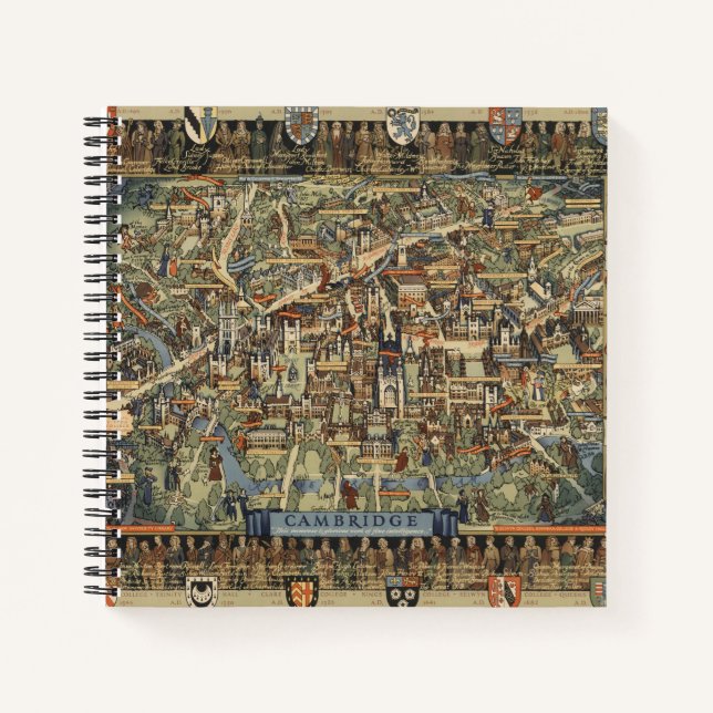 Pictorial Map Cambridge, England Notizbuch (Vorderseite)
