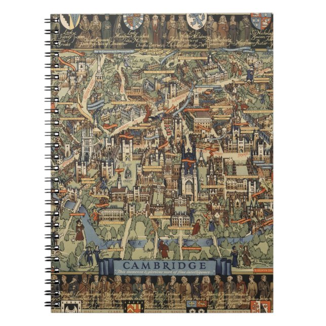 Pictorial Map of Cambridge, England Notizblock (Vorderseite)