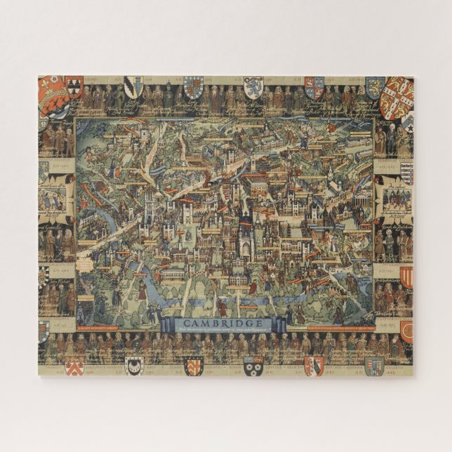 Pictorial Map of Cambridge, England Puzzle (Horizontal)
