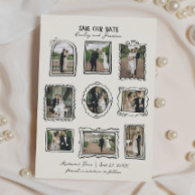 Picture Frames Hand Drawn Save The Date Card