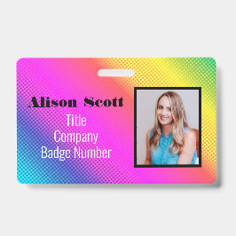Picture ID Bright Neon Modern Rainbow Business Ausweis