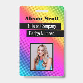 Picture ID Bright Neon Modern Rainbow Business Bad Ausweis