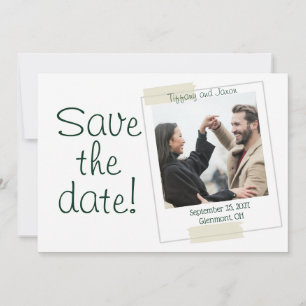 Picture Perfect Forest Green Text Save the Date Einladung