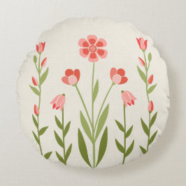Picture Perfect Garden Floral – Salbei & Rosé Rundes Kissen