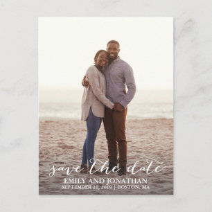 Picture Wedding Save the Date Postcard, One Foto Postkarte