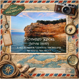Pictured Rocks – die bemalten Klippen des Lake Sup Postkarte