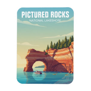 Pictured Rocks Michigan Reise Magnet