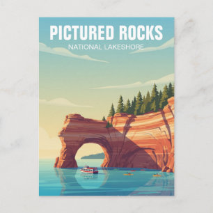 Pictured Rocks Michigan Reise Postkarte