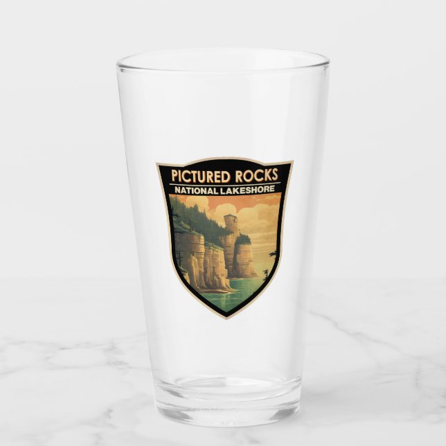 Pictured Rocks National Lakeshore Reisen Vintag Glas (Vorderseite)