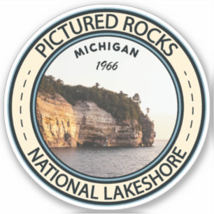 Pictures Rocks National Lakeshore Michigan Abzeich Aufkleber