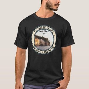 Pictures Rocks National Lakeshore Michigan Abzeich T-Shirt