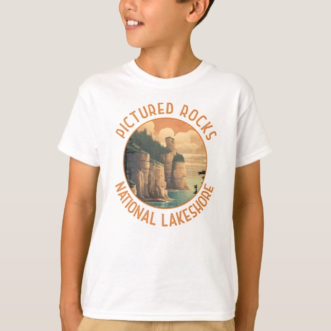Pictures Rocks National Lakeshore Not Retro T-Shirt (Vorderseite)