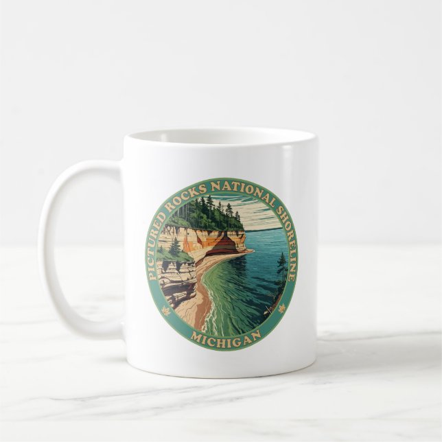 Pictures Rocks National Shoreline Michigan Kaffeetasse (Links)