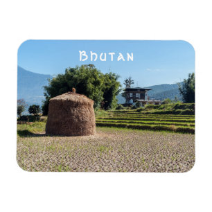 Picturesque agricultural landscape in rural Bhutan Magnet