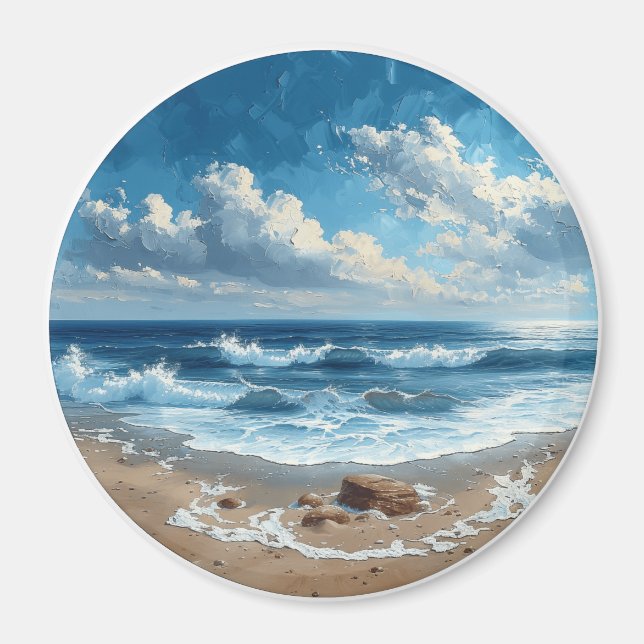 Picturesque Beach - Schöne Strandlandschaft Magnet (Vorne)