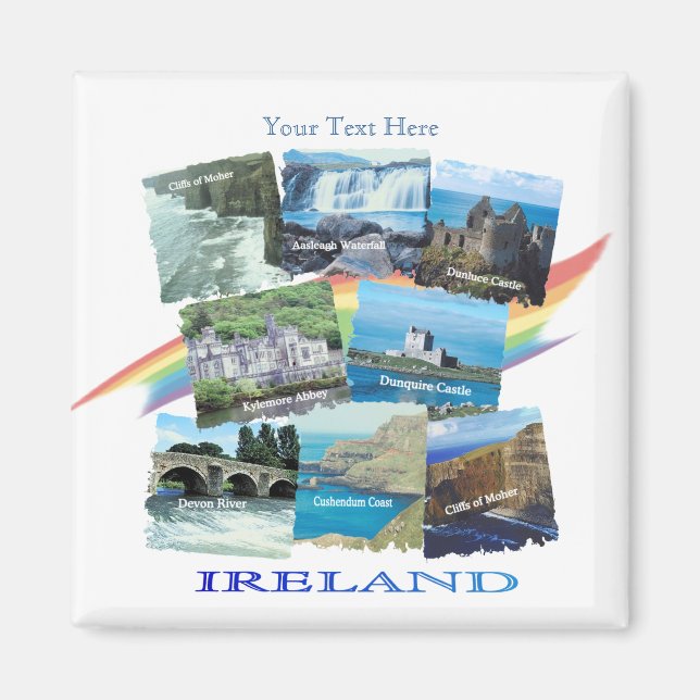PICTURESQUE IRLAND COLLAGE - Acht Landschaftliche  Magnet (Vorne)