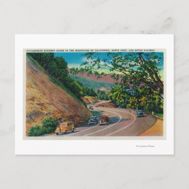 Picturesque Los Gatos Highway in der Nähe von Sant Postkarte (Vorderseite)