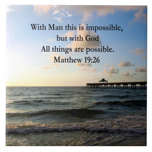 PICTURESQUE MATTHEW 19:26 OCEAN FOTO DESIGN FLIESE (Vorderseite)