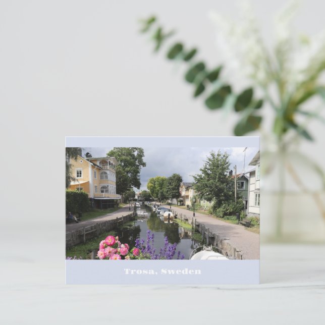 Picturesque Trosa River, Schweden Postkarte (Stehend Vorderseite)