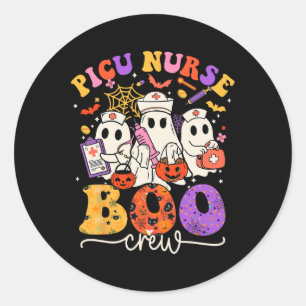 Picu Boo Crew Kostüm Funny Nurse Ghost Halloween Runder Aufkleber