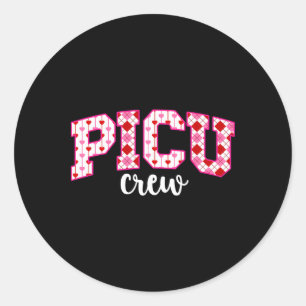 Picu-Crew Valentinstag Picu-Krankenschwester Valen Runder Aufkleber