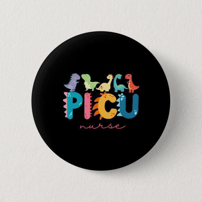 Picu Kinderkrankenschwester Dinosaurier Picu Squad Button (Vorderseite)