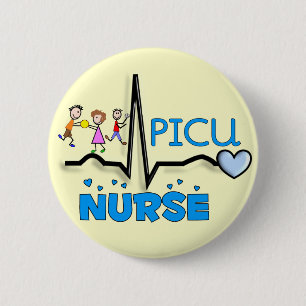 PICU Krankenschwester Geschenke-QRS Segment und Button