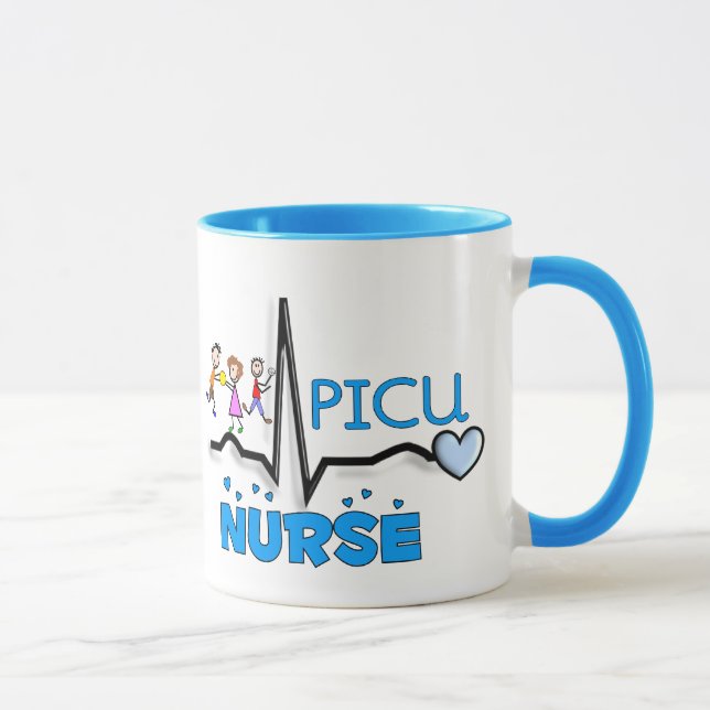 PICU Krankenschwester Geschenke-QRS Segment und Tasse (Rechts)
