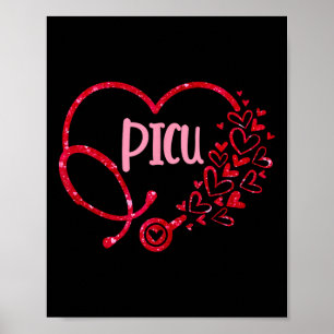Picu-Krankenschwester Stethoskop Herz Valentinstag Poster
