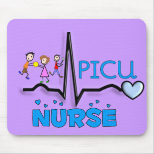 PICU Nurse Geschenke QRS Segment und Kids Design Mousepad
