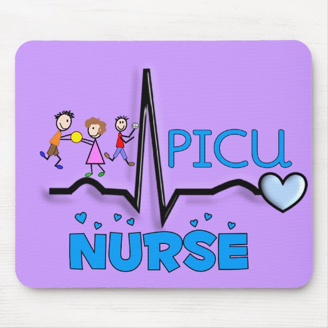 PICU Nurse Geschenke QRS Segment und Kids Design Mousepad (Vorne)