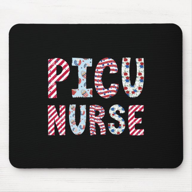Picu Nurse Independence Day American Flag vom Juli Mousepad (Vorne)